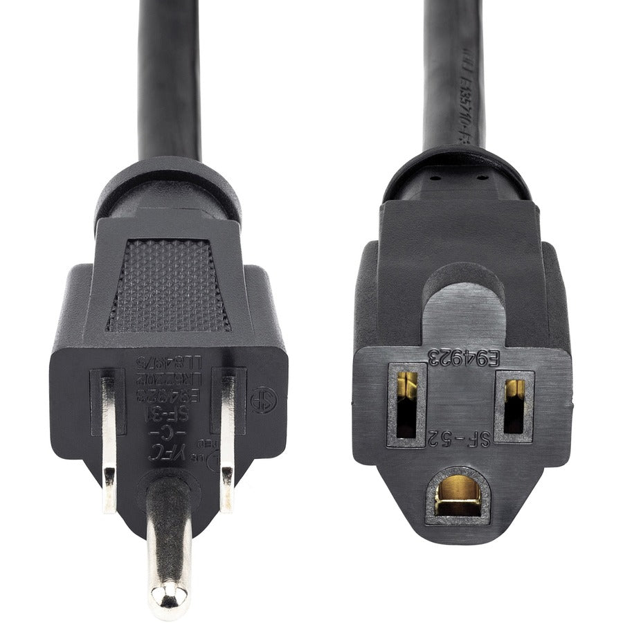 StarTech.com Rallonge d'alimentation de 6 m, NEMA5-15R vers NEMA5-15P, noir, 13 A, 125 V, 16 AWG, câble d'extension d'alimentation pour ordinateur PAC10120