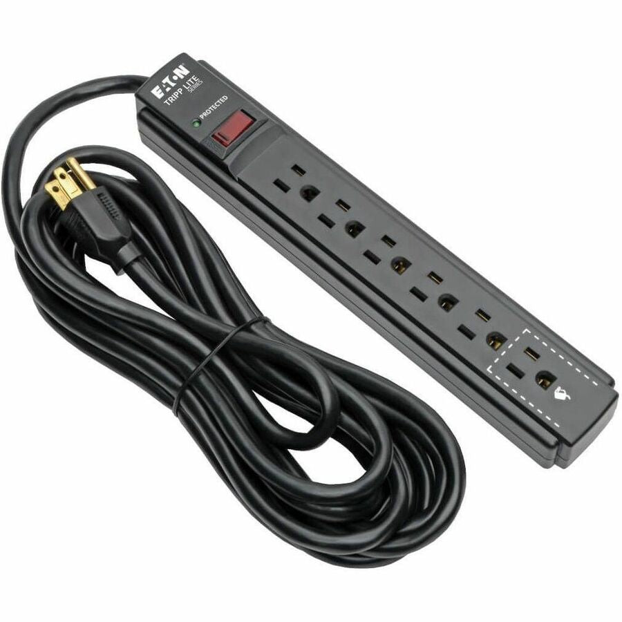 Multiprise avec parasurtenseur Tripp Lite, 6 prises, cordon de 15 pi, noir, 790 J - 6 x NEMA 5-15R - 1875 VA - 790 J - Entrée 120 V CA TLP615B