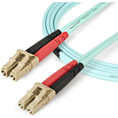 Câble à fibre optique multimode LC/UPC vers LC/UPC OM4 de 2 m (6 pi), 50/125 µm, 100G, faible perte d'insertion, cordon de raccordement à fibre optique LSZH 450FBLCLC2