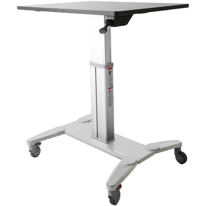 StarTech.com Bureau debout mobile - Chariot ergonomique portable assis-debout réglable en hauteur sur roulettes - Station de travail roulante pour ordinateur/ordinateur portable STSCART