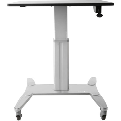 StarTech.com Bureau debout mobile - Chariot ergonomique portable assis-debout réglable en hauteur sur roulettes - Station de travail roulante pour ordinateur/ordinateur portable STSCART
