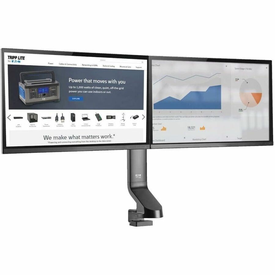 Support de bureau Tripp Lite by Eaton DDR1727DC pour moniteur, écran plat, téléviseur - Noir DDR1727DC