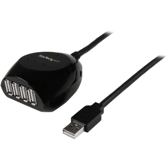 Câble USB 2.0 actif StarTech.com de 15 m avec hub à 4 ports USB2EXT4P15M