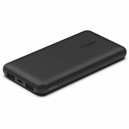 Chargeur portatif Belkin 15 W USB-C 3 ports - 10 000 mAh - 1 x USB-C (15 W), 2 x USB-A (10 W) - Chargeur portable - avec câble USB-C - Noir BPB011BTBK