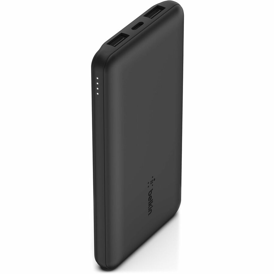 Chargeur portatif Belkin 15 W USB-C 3 ports - 10 000 mAh - 1 x USB-C (15 W), 2 x USB-A (10 W) - Chargeur portable - avec câble USB-C - Noir BPB011BTBK