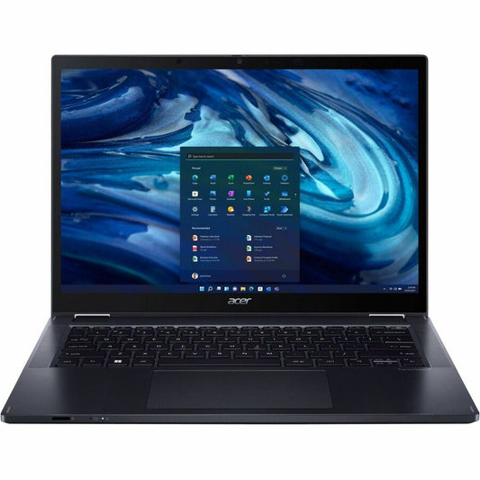 Acer TravelMate Spin P4 P414RN-41 TMP414RN-41-R6EK Ordinateur portable convertible 2 en 1 à écran tactile 14" - WUXGA - AMD Ryzen 5 PRO 6650U - 16 Go - SSD 512 Go - Clavier anglais - Bleu ardoise NX.VUTAA.002