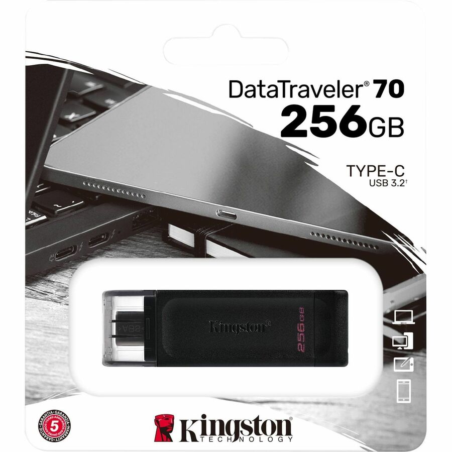 Clé USB 3.2 (1ère génération) Type C Kingston DataTraveler 70 256 Go DT70/256GBCR
