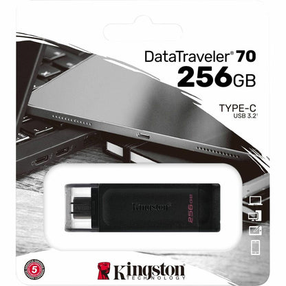 Clé USB 3.2 (1ère génération) Type C Kingston DataTraveler 70 256 Go DT70/256GBCR