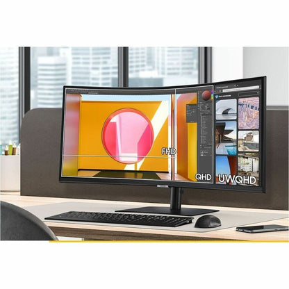 Moniteur LCD incurvé Samsung ViewFinity S6 S34C654UAN de classe 34 pouces UW-QHD - 21:9 - Noir LS34C654UANXGO