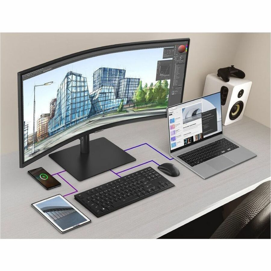 Moniteur LCD incurvé Samsung ViewFinity S6 S34C654UAN de classe 34 pouces UW-QHD - 21:9 - Noir LS34C654UANXGO