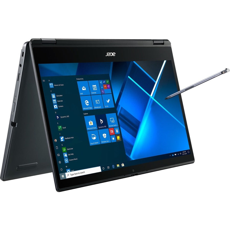 Acer TravelMate Spin P4 P414RN-51 TMP414RNA-51-77CJ Ordinateur portable convertible 2 en 1 à écran tactile 14" - Full HD - Intel Core i7 11e génération i7-1165G7 - 16 Go - SSD 512 Go - Clavier anglais - Bleu ardoise NX.VTSAA.004