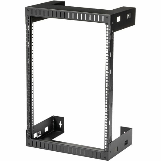 StarTech.com Rack réseau mural robuste à 2 montants 15U, rack serveur à cadre ouvert de 19 pouces pour équipement informatique, rack de données à montage mural ~ RK15WALLO