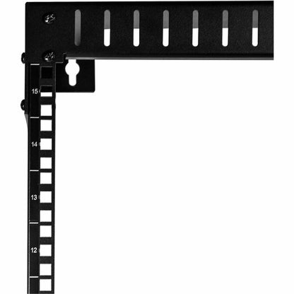 StarTech.com Rack réseau mural robuste à 2 montants 15U, rack serveur à cadre ouvert de 19 pouces pour équipement informatique, rack de données à montage mural ~ RK15WALLO