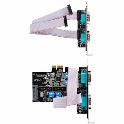 StarTech.com 4-Port Serial PCIe Card, Quad-Port RS232/RS422/RS485 Card, 16C1050 UART, ESD Protection, Windows/Linux, TAA-Compliant PS74ADF-SERIAL-CARD