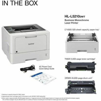 Brother HL HL-L5210DW Desktop Wireless Laser Printer - Monochrome HLL5210DWT
