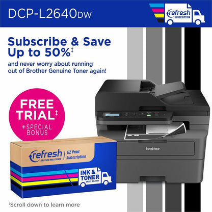 Brother DCP-L2640DW Wireless Laser Multifunction Printer - Monochrome - Gray DCPL2640DW