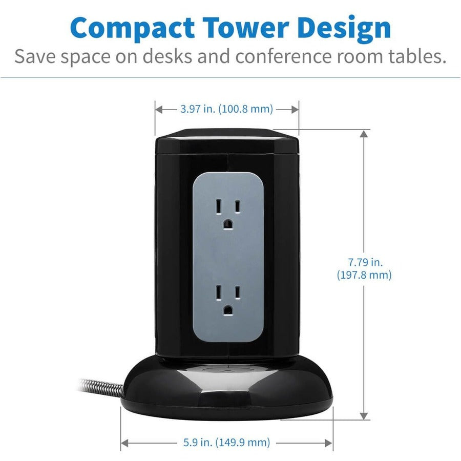 Parasurtenseur/protecteur de surtension à 6 prises Tripp Lite par Eaton Protect It! TLP606UCTOWER TLP606UCTOWER