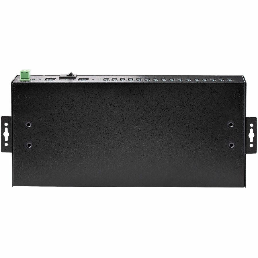 StarTech.com Hub USB industriel 5 Gbit/s à 16 ports avec adaptateur d'alimentation, montable, alimentation par bornier, chargement USB, hub/commutateur double hôte S5G16AINDS-USB-A-HUB