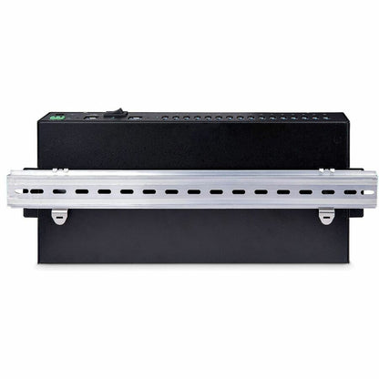 StarTech.com Hub USB industriel 5 Gbit/s à 16 ports avec adaptateur d'alimentation, montable, alimentation par bornier, chargement USB, hub/commutateur double hôte S5G16AINDS-USB-A-HUB