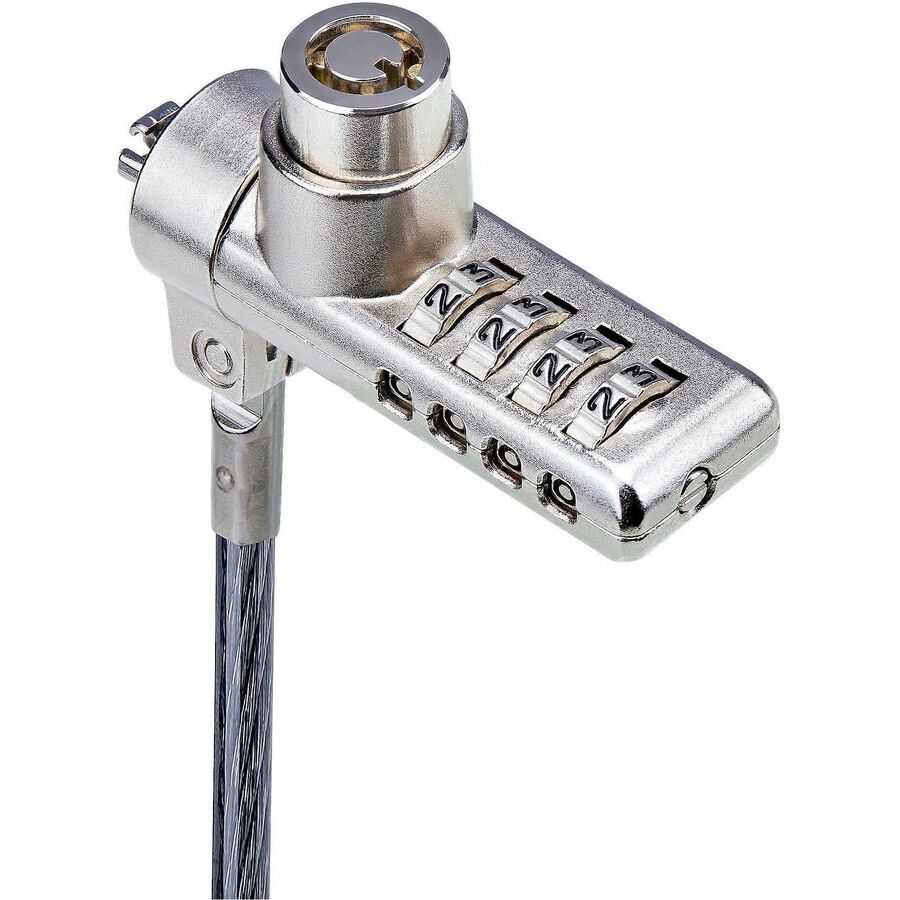 StarTech.com Lot de 10 câbles de sécurité à double accès pour ordinateur portable, 2 m, à clés identiques et à combinaison, pour appareils à fente K, antivol DUALKA10-LAPTOP-LOCK