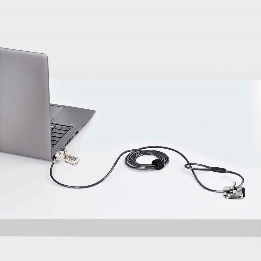 StarTech.com Lot de 10 câbles de sécurité à double accès pour ordinateur portable, 2 m, à clés identiques et à combinaison, pour appareils à fente K, antivol DUALKA10-LAPTOP-LOCK