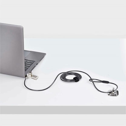 StarTech.com Lot de 10 câbles de sécurité à double accès pour ordinateur portable, 2 m, à clés identiques et à combinaison, pour appareils à fente K, antivol DUALKA10-LAPTOP-LOCK