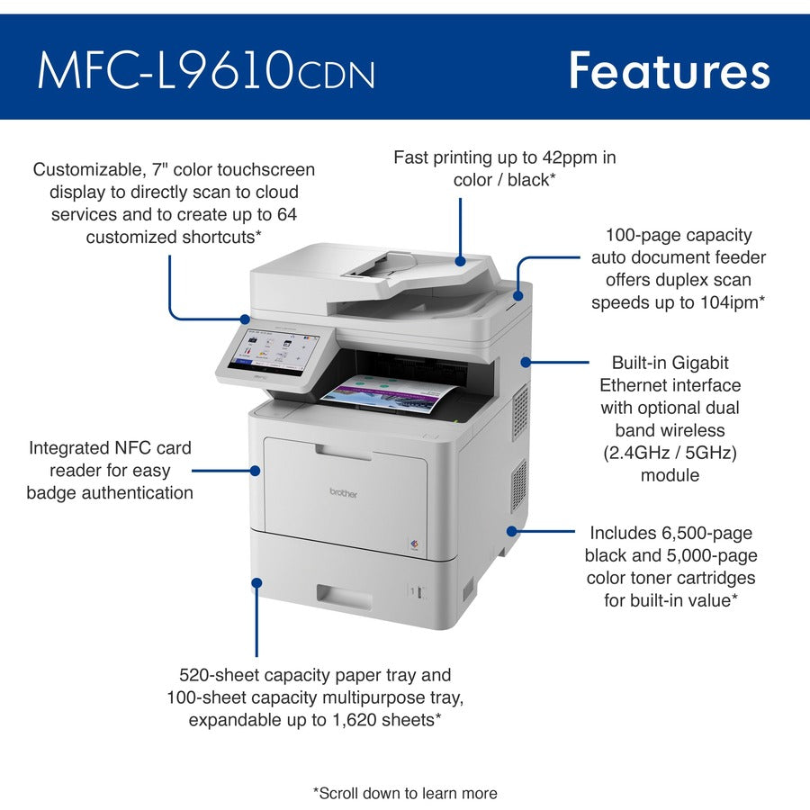 Brother MFC-L9610CDN Laser Multifunction Printer - Color MFCL9610CDN