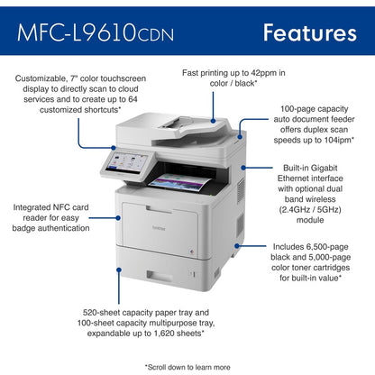 Brother MFC-L9610CDN Laser Multifunction Printer - Color MFCL9610CDN