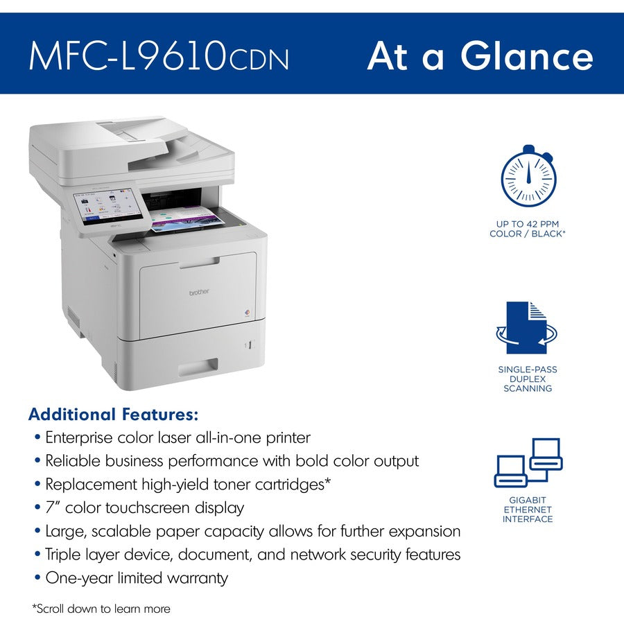 Brother MFC-L9610CDN Laser Multifunction Printer - Color MFCL9610CDN