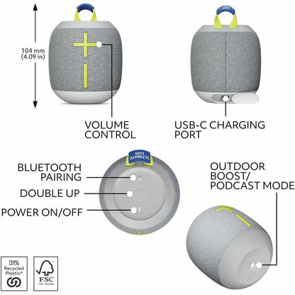 Système d'enceintes Bluetooth portables Ultimate Ears WONDERBOOM 4 - Joyous Bright 984-001879
