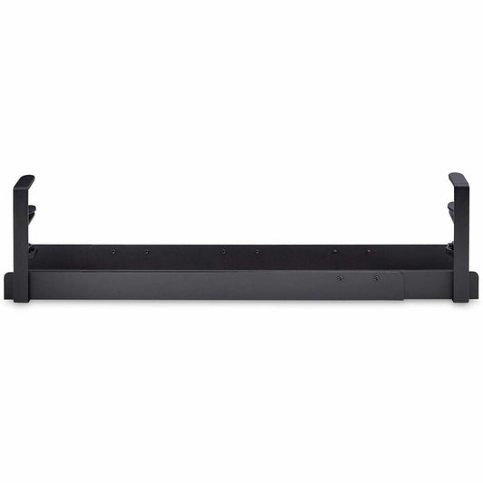 StarTech.com Under Desk Cable Management Tray, Length Adjustable, Clamp-On Installation, No Drilling Required, Black CALB-DESK-CABLE-TRAY