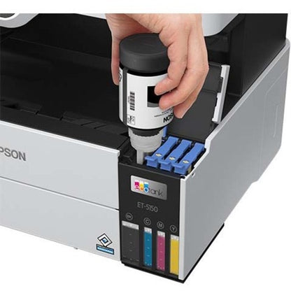 Epson EcoTank Pro ET-5150 Inkjet Multifunction Printer-Color-White-Copier/Scanner-4800x1200 dpi Print-Automatic Duplex Print-33000 Pages-250 sheets Input-Color Flatbed Scanner-1200 dpi Optical Scan-Wireless LAN-Epson Connect-Mopria C11CJ89201