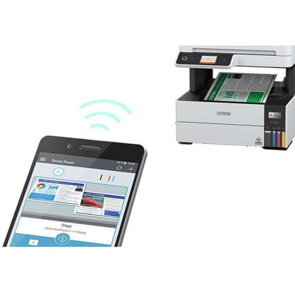 Epson EcoTank Pro ET-5150 Inkjet Multifunction Printer-Color-White-Copier/Scanner-4800x1200 dpi Print-Automatic Duplex Print-33000 Pages-250 sheets Input-Color Flatbed Scanner-1200 dpi Optical Scan-Wireless LAN-Epson Connect-Mopria C11CJ89201