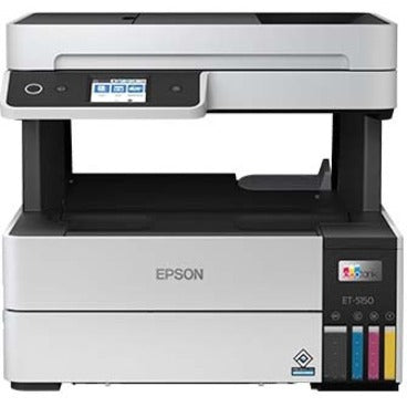 Epson EcoTank Pro ET-5150 Inkjet Multifunction Printer-Color-White-Copier/Scanner-4800x1200 dpi Print-Automatic Duplex Print-33000 Pages-250 sheets Input-Color Flatbed Scanner-1200 dpi Optical Scan-Wireless LAN-Epson Connect-Mopria C11CJ89201