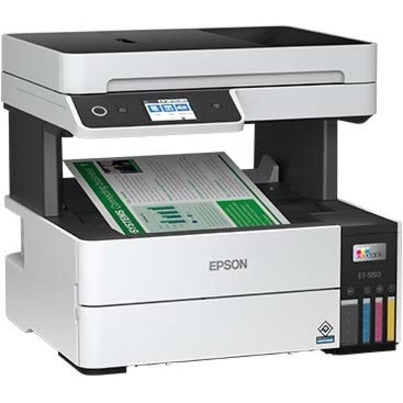 Epson EcoTank Pro ET-5150 Inkjet Multifunction Printer-Color-White-Copier/Scanner-4800x1200 dpi Print-Automatic Duplex Print-33000 Pages-250 sheets Input-Color Flatbed Scanner-1200 dpi Optical Scan-Wireless LAN-Epson Connect-Mopria C11CJ89201
