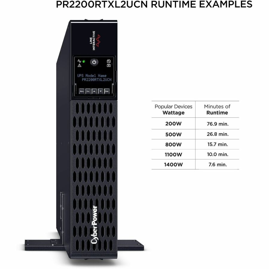 CyberPower Nouvel onduleur Smart App Sinewave PR2200RTXL2UCN 2200 VA Onduleur convertible tour/rack PR2200RTXL2UCN