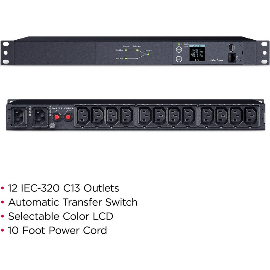 PDU ATS commuté CyberPower PDU24004 PDU 12 prises PDU24004