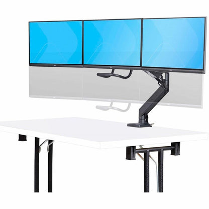 StarTech.com Support de bureau pour triple écran avec barre transversale pour 3 écrans jusqu'à 27 pouces, VESA 75 x 75/100 x 100, réglages de bras sans outil, pince en C/œillet 3M1A3SG-MONITOR-ARM