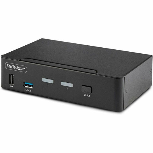 StarTech.com Commutateur KVM DisplayPort 1.4 à 2 ports, 8K 60 Hz / 4K 144 Hz, 2 ports USB 3.0, 4 ports USB 2.0, commutation par raccourci clavier, conforme TAA D86A2-2-PORT-8K-KVM