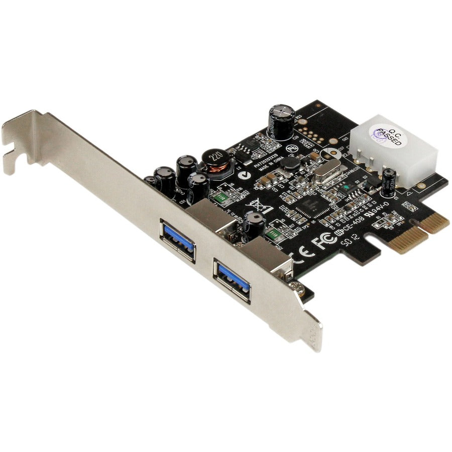 StarTech.com Adaptateur de carte USB 3.0 SuperSpeed ​​PCI Express (PCIe) à 2 ports avec UASP - 5 Gbit/s - Alimentation LP4 PEXUSB3S25