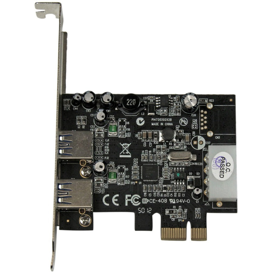 StarTech.com Adaptateur de carte USB 3.0 SuperSpeed ​​PCI Express (PCIe) à 2 ports avec UASP - 5 Gbit/s - Alimentation LP4 PEXUSB3S25