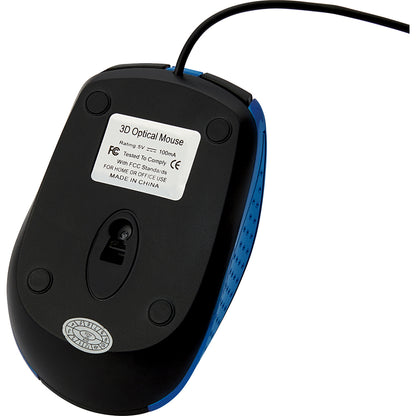 Souris optique filaire pour ordinateur portable Verbatim - Bleu 99743