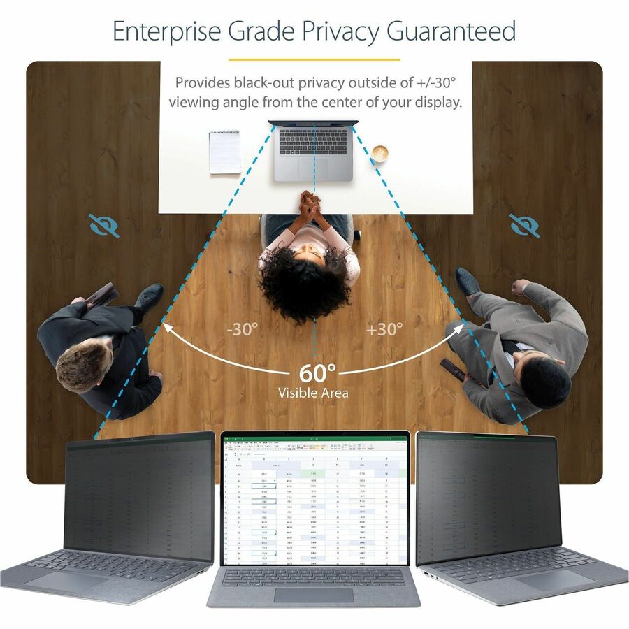 StarTech.com Écran de confidentialité pour ordinateur portable Surface 13,5 pouces / Surface Book, filtre de confidentialité antireflet avec réduction de la lumière bleue de 51 %, finition mate 135S-PRIVACY-SCREEN