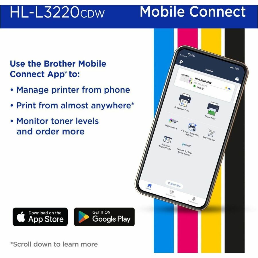 Brother HL-L3220CDW Desktop Wireless Laser Printer - Color HLL3220CDW