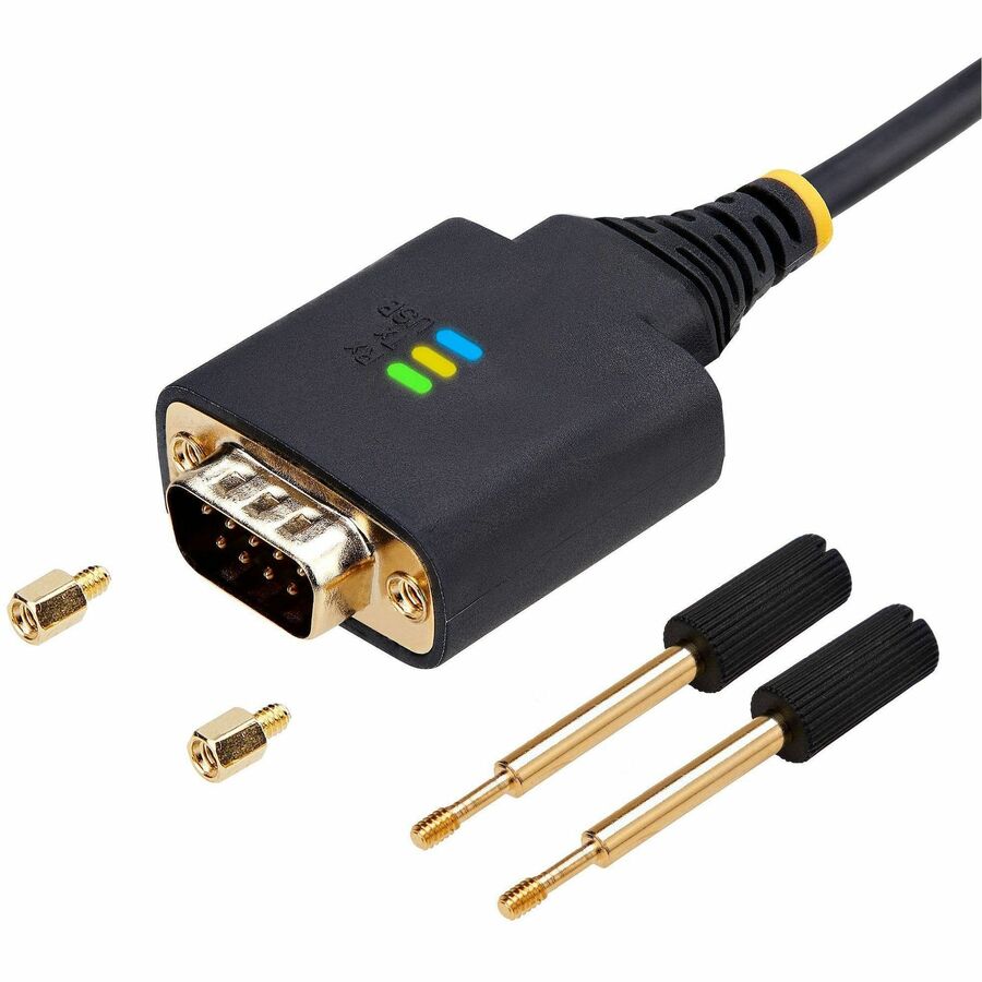 StarTech.com Câble adaptateur USB vers série 2 ports de 4 m, rétention COM, FTDI, DB9 RS232, vis/écrous DB9 interchangeables, Windows/macOS/Linux 2P6FFC-USB-SERIAL