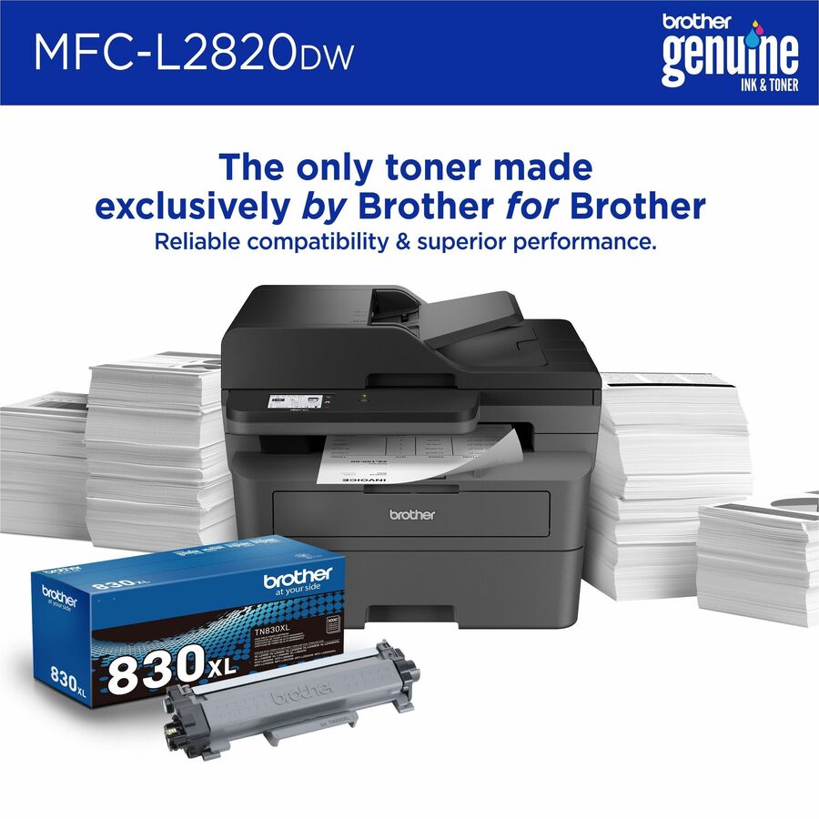 Brother MFC-L2820DW Wireless Laser Multifunction Printer - Monochrome - Gray MFCL2820DW