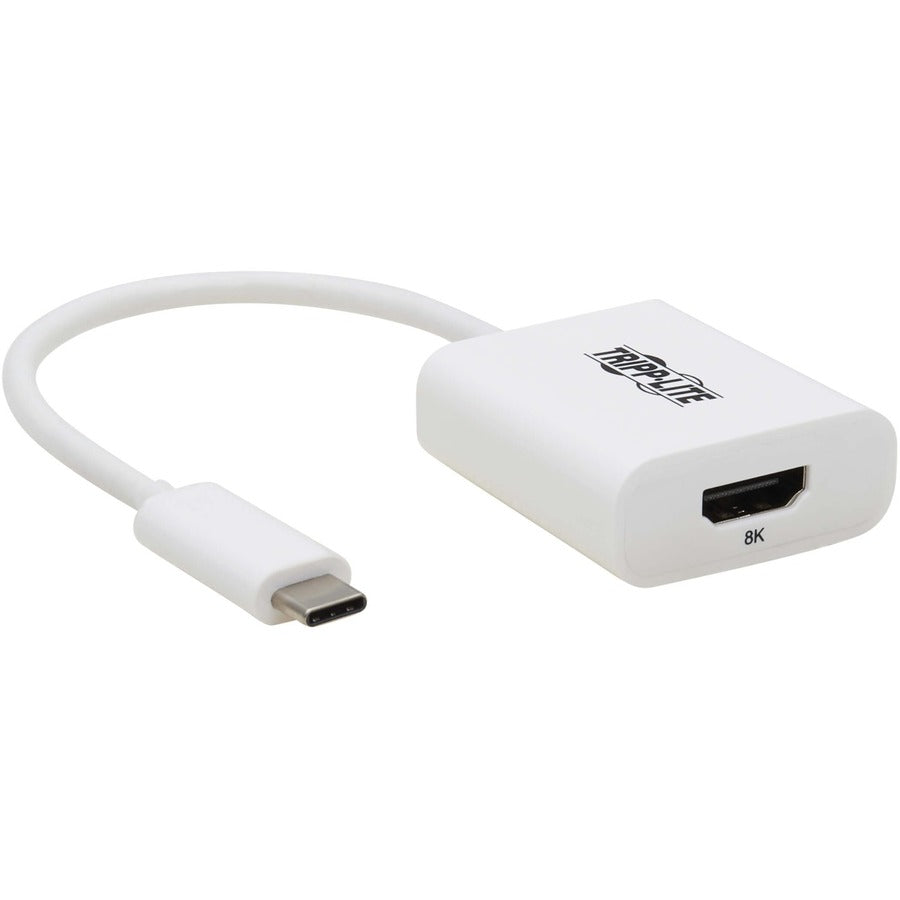 Adaptateur USB-C vers HDMI Tripp Lite par Eaton (M/F) - 8K 60 Hz, HDR, 4:4:4, HDCP 2.3, blanc U444-06N-HD8K6W