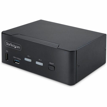 StarTech.com Commutateur KVM DisplayPort 1.4 à 2 ports pour deux écrans, 8K 60 Hz / 4K 144 Hz, 2 ports USB 10 Gbit/s, commutation par raccourci clavier, conforme TAA P2CDD143-KVM-SWITCH