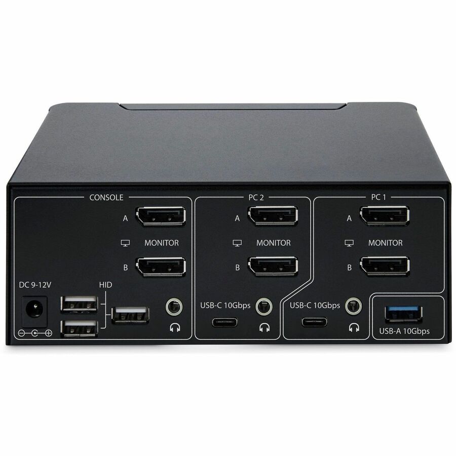 StarTech.com Commutateur KVM DisplayPort 1.4 à 2 ports pour deux écrans, 8K 60 Hz / 4K 144 Hz, 2 ports USB 10 Gbit/s, commutation par raccourci clavier, conforme TAA P2CDD143-KVM-SWITCH