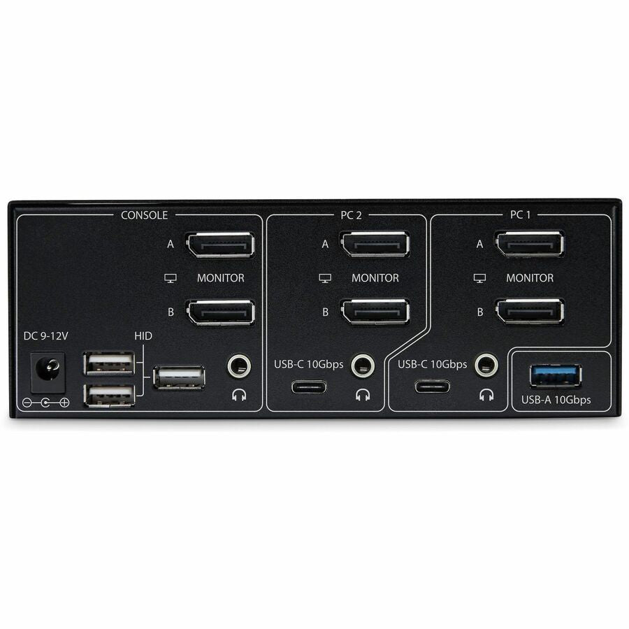StarTech.com Commutateur KVM DisplayPort 1.4 à 2 ports pour deux écrans, 8K 60 Hz / 4K 144 Hz, 2 ports USB 10 Gbit/s, commutation par raccourci clavier, conforme TAA P2CDD143-KVM-SWITCH